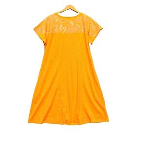 Soft Surroundings Gladstone Cotton Dress Orange Papaya Embroidered Size Large